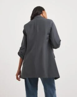 Blue Relaxed Throw On Blazer -JD Williams Shop z01dt848706w