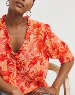 Crinkle Frill Trim Top -JD Williams Shop z01gp703705w