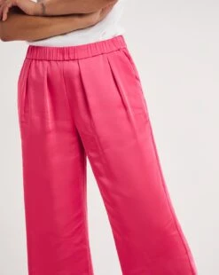 Pink Satin Trousers With Pull On Waist -JD Williams Shop z01gz676751w
