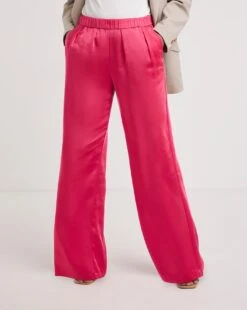 Pink Satin Trousers With Pull On Waist -JD Williams Shop z01gz676752w