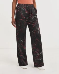 Printed Satin Wide Leg Trousers -JD Williams Shop z01gz712708w