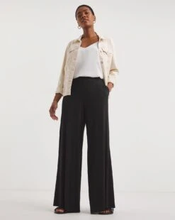 Black Jersey Palazzo Trousers 6 Black Jersey Palazzo Trousers -JD Williams Shop z01gz736745w