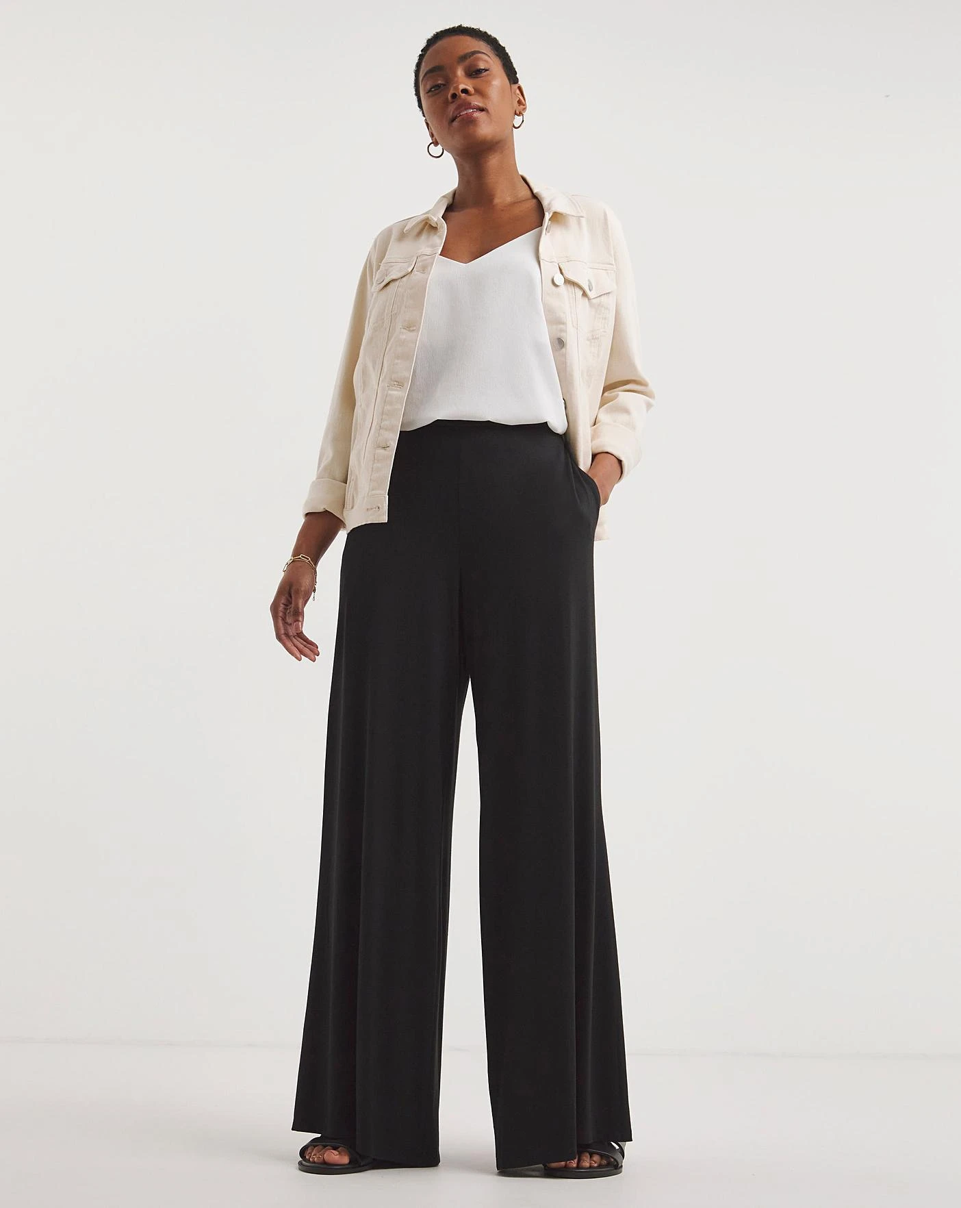 Black Jersey Palazzo Trousers 3 Black Jersey Palazzo Trousers - Image 3