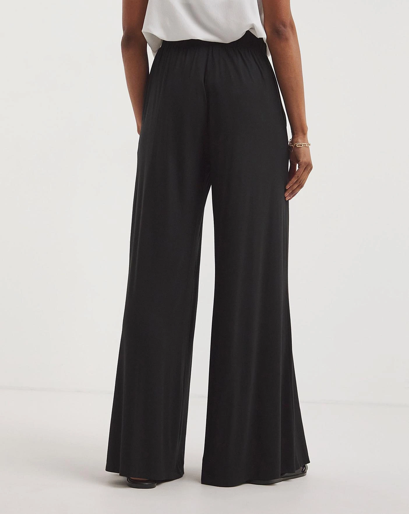 Black Jersey Palazzo Trousers 4 Black Jersey Palazzo Trousers - Image 4