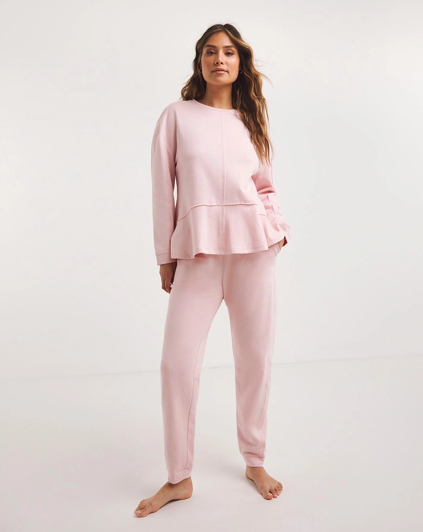 Raw Edge Peplum Hem Lounge Set 1 Raw Edge Peplum Hem Lounge Set