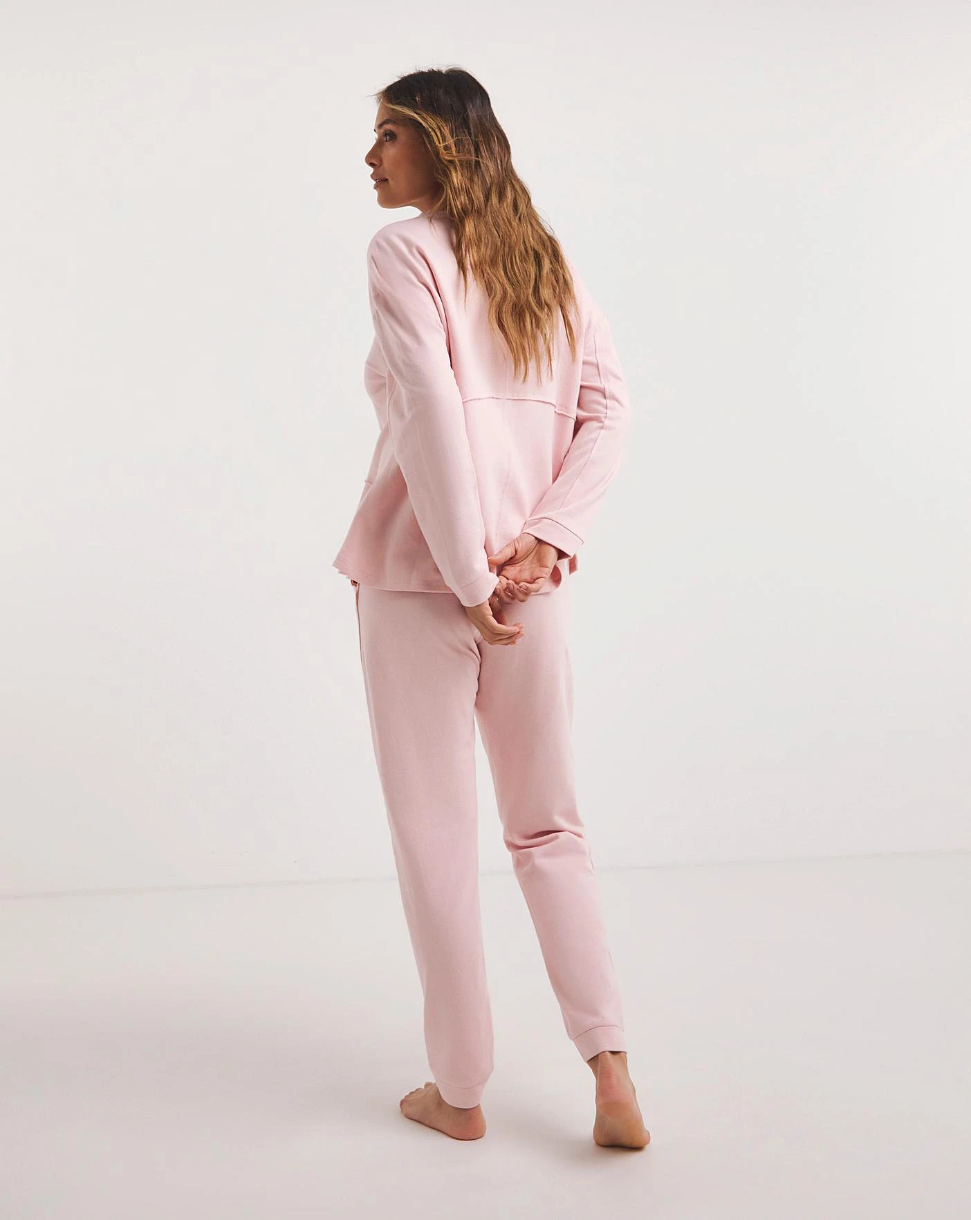 Raw Edge Peplum Hem Lounge Set 4 Raw Edge Peplum Hem Lounge Set - Image 4