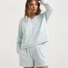 Mock Wrap Hoodie And Short Lounge Set